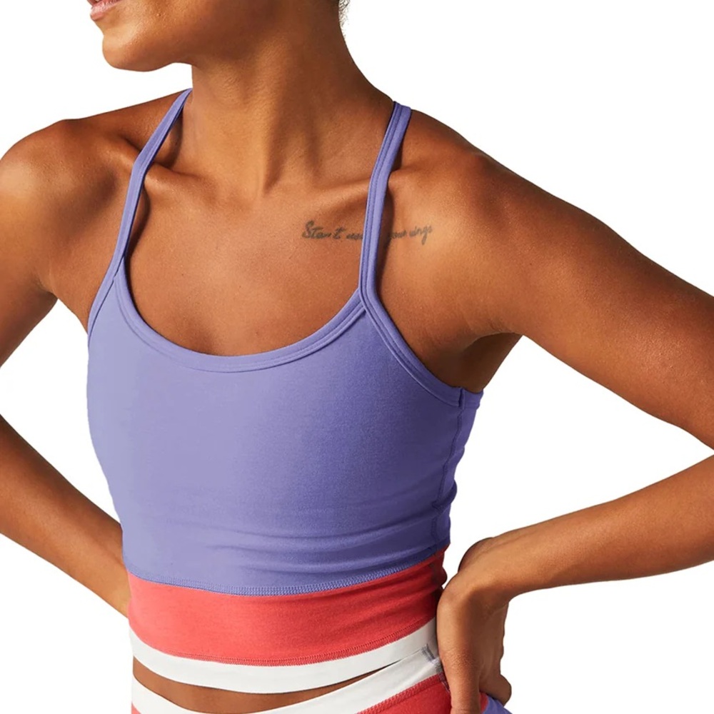 Beyond Yoga Light Purple Colorblock Tank Top and Leggings Set